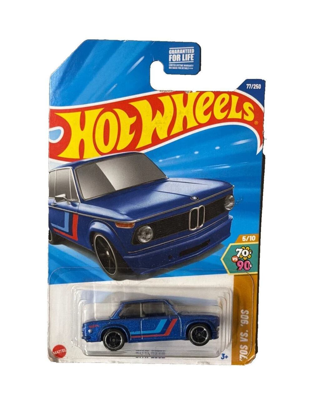 Hot Wheels BMW 2002 Blue 70s vs 90s 5/10 77/250 Diecast Car New